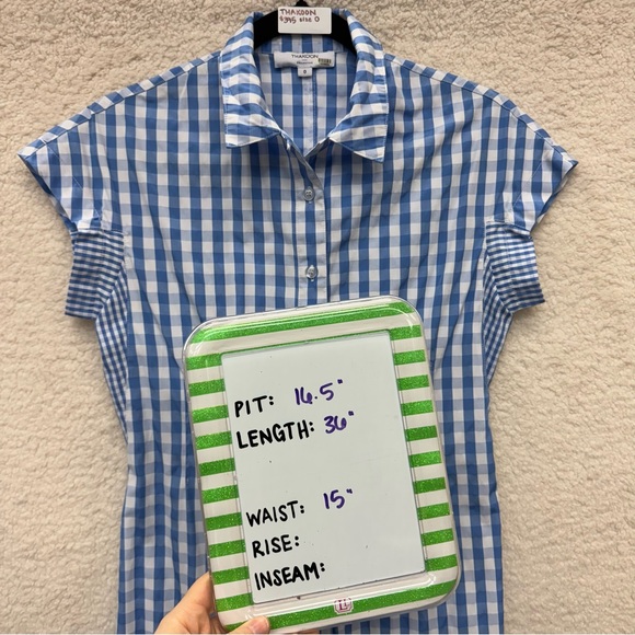 *Size 0 - THAKOON - Blue Gingham Mini Cotton Dress Rent the Runway RTR $395 msrp - Picture 11 of 13